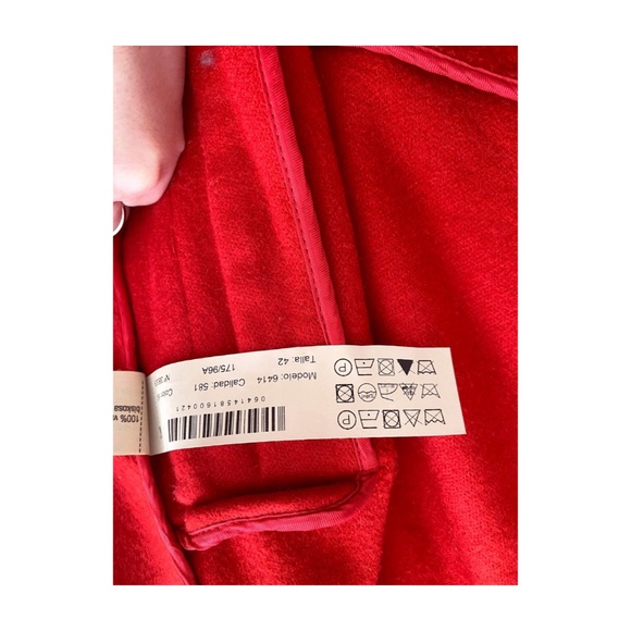 Massimo Dutti Red Wool Jacket – Size 42 / US 10 - Picture 6 of 9